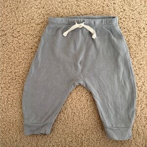 Quincy Mae Dusty Blue/gray Jogger Pants with Drawstring 6-12mo
